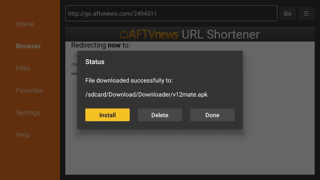 Status File downloaded successfully v12mate.apk