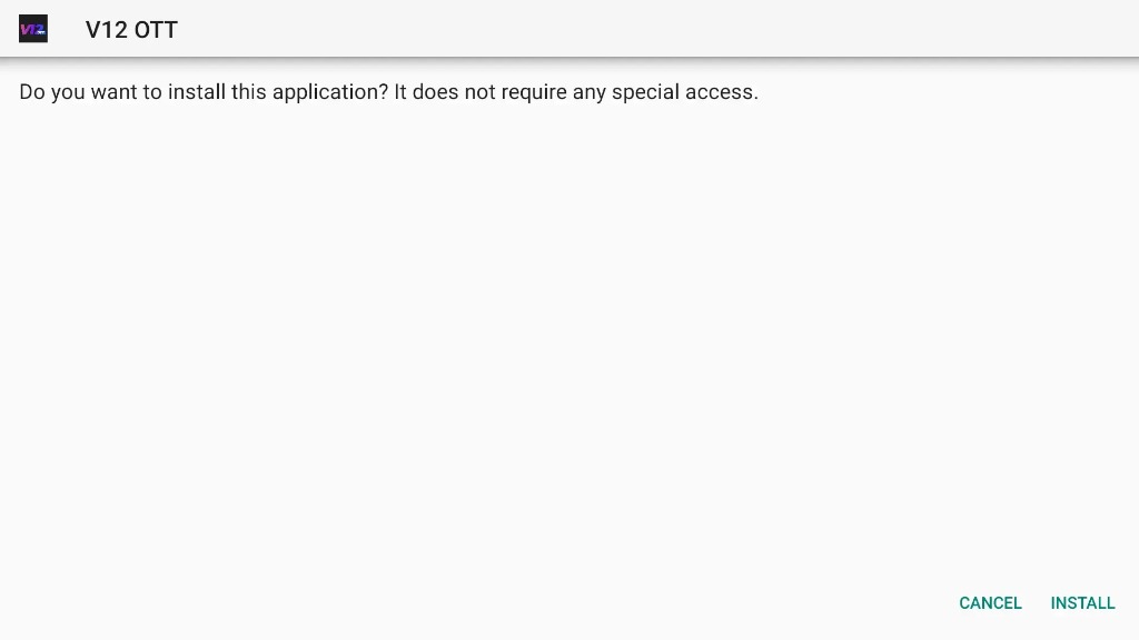 V12 OTT Do you want to install this application