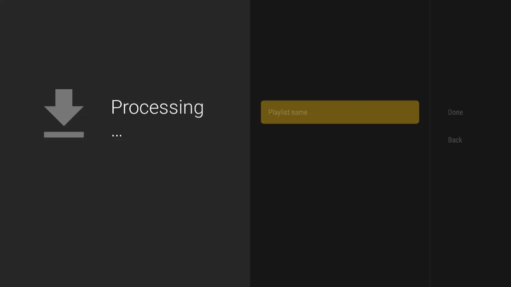 Processing Playlist name Done