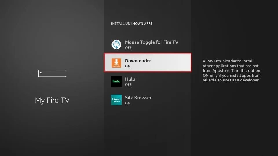 Install Unknown Apps Downloader ON