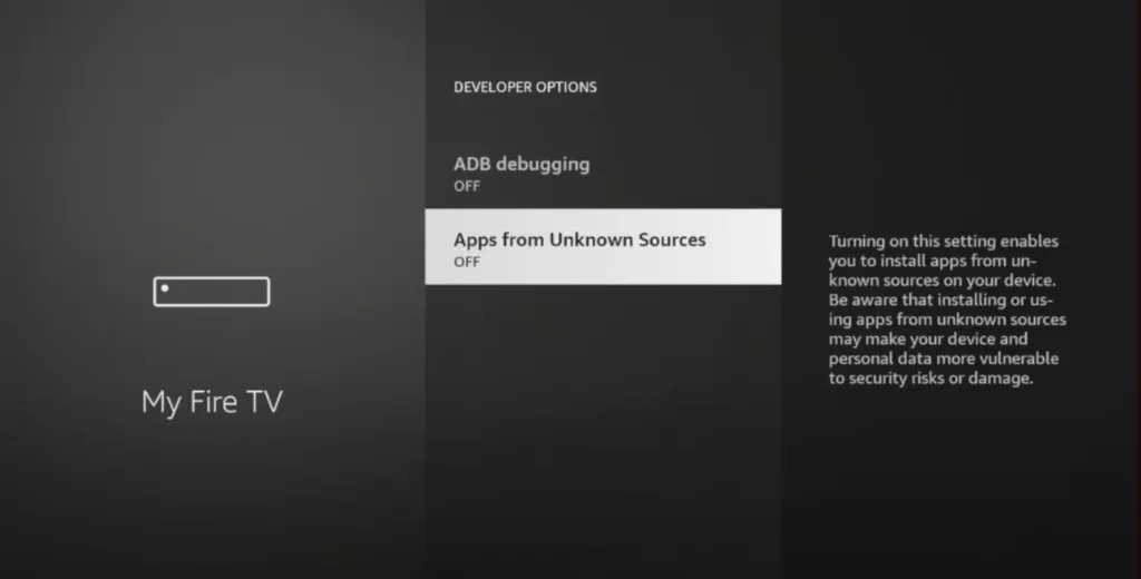 Developer Options Apps from Unknown Sources