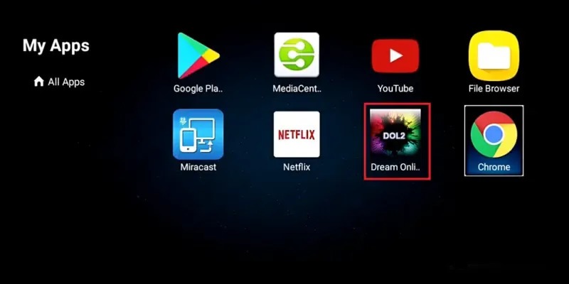 Dreamlink My Apps screen with DOL2 highlighted