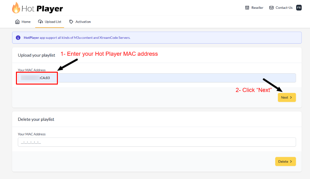 Enter Roku MAC address and click Next